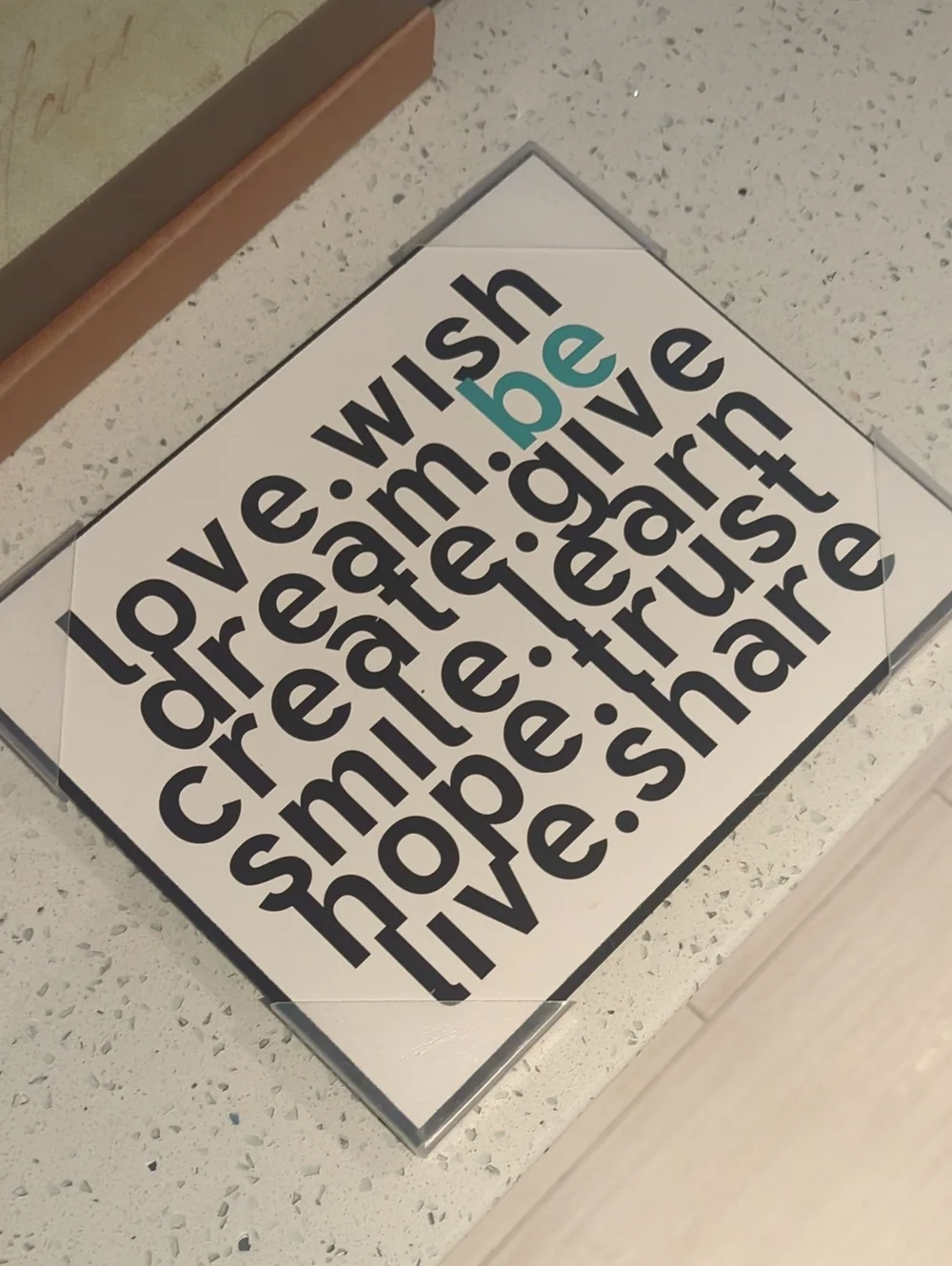 Inspirational Typography Wall Art – Be (Black & Teal)